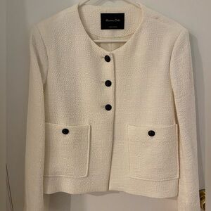 Massimo Dutti Cream Textured Jacket